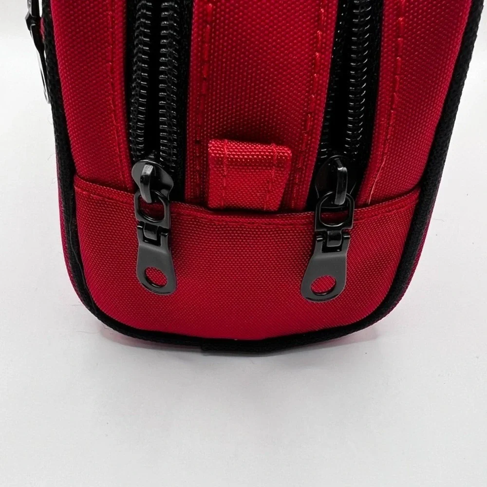NEW Basics Red & Black Cosmetic Makeup Bag Pouch Zipper Closure Toiletry Bag
